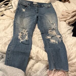 Cello Ripped Blue Boyfriend Jeans